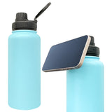 1PC Sample USA Warehouse 7 Colors 32oz Powder Coated Mirror Copper Plated Underneath Water Bottle with Magnetic Phone Holder for Laser Engraving