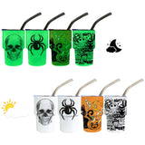 50 Pack China Warehouse Blank Sublimation Glow In Dark 2oz Shot Glass With Lid And Straw For DIY Sublimation Printing