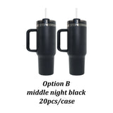 20 Pack China Warehouse 40oz H2.0 Black Mirror Undertean Powder Coating Tumblers 20pcs a case_CNCC