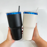 25 Pack USA Warehouse 30oz Mirror Blue Plated Powder Coat Coffee Mugs for Laser Engraving-USDM