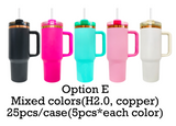 25 Pack USA Warehouse H2.0 40oz Copper Underneath Quencher Tumblers for Laser Engraved-USDM