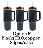 25 Pack USA Warehouse H2.0 40oz Copper Underneath Quencher Tumblers for Laser Engraved-USDM