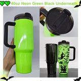 20 Pack USA Warehouse Mirror black plated H2.0 40oz neon tumblersfor sublimation and laser engraving