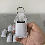 100 Pack China warehouse White Blanks Sublimation 1oz 30ml Bottle Hand Sanitizer Holders Keychain With Cover