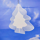 100 Pack China warehouse 8 Inches And 10 Inches White Blank Sublimation Aluminium Metal Art Hanging Christmas Tree Wind Spinner