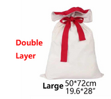 USA Warehouse White color blank sublimation christmas gift santa bags-USCC