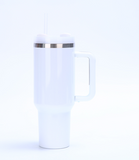 H2.0 40oz Blank Sublimation White Color Travel Tumblers With Handle-USCC