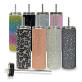 1PC sample USA Warehouse 8 Colors Bling Cup 20oz Rhinestone Water Bottle Diamond Glitter Tumbler with Lids and Straws Studded skinny Tumblers