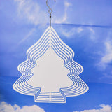 100 Pack China warehouse 8 Inches And 10 Inches White Blank Sublimation Aluminium Metal Art Hanging Christmas Tree Wind Spinner