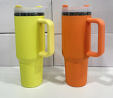 20 Pack USA Warehouse H2.0 40oz Mirror Black Plated Yellow & Orange Mixed Tumbler For Laser Engraving