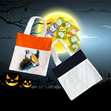 50 Pack China Warehouse 10.2Inch *10Inch Orange Black Color Halloween Blank Sublimation Kids Candy Tote Bag Sold By Case