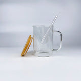 50 Pack China Warehouse 13.5oz Square Glass Mug With Handle And Bamboo Lid For Sublimation Heat Transfer Printing