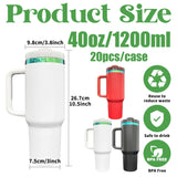 20 Pack USA Warehouse 40oz H2.0 Green Plated Power Cotaed Christmas Tumblers For Laser Engraving