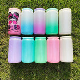 50 Pack China Warehouse Sublimation Luxury Powder Glitter 160z Glass Can With BPA Free Plastic Lid