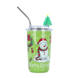 New Christmas series 35 Pack China Warehouse 16oz straw cup cartoon double-layer stainless steel thermos cup and coffee cup for custom logo is available.