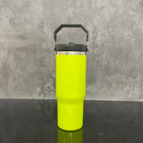 20 Pack China Warehouse Neon Colors 30oz Fip Straw Water Bottles Blank Sublimation Kids Tumblers