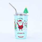 New Christmas series 35 Pack China Warehouse 16oz straw cup cartoon double-layer stainless steel thermos cup and coffee cup for custom logo is available.