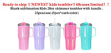 25 Pack USA Warehouse Newest Style Sublimation 20oz Kids Sparkly Shimmer Stanley Tumbler with Handle-USDM