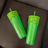 20 Pack China Warehouse 24oz Lava Glow In The Dark Plastic Cups with Coloful Lids and Straw Suitable for Halloween-CNDM