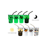 50 Pack China Warehouse Blank Sublimation Glow In Dark 2oz Shot Glass With Lid And Straw For DIY Sublimation Printing