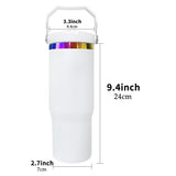 20 Pack USA Warehouse 30oz mirror rainbow plated 30oz flip top water bottle for sublimation and laser engrave-USCC