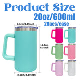 20 Pack USA Warehouse Blank Sublimation 20oz Coffee Mugs with Removable Plastic Handle