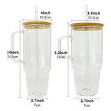 12 Pack China Warehouse 32oz 40oz frosted&clear glass mugs for sublimation 12packs glass can with bamboo lids-CNDM