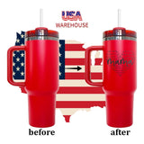 20 Pack USA Warehouse Red H2.0 40oz Power Coated Mirror Black Plated Tumbler For Laser Engraving