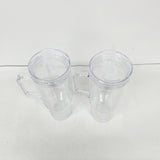 20 Pack USA Warehouse Glitter 40oz Clear Acrylic Snow Globe Cups Plastic Double Wall Tumbler with Pre Drilled Hole and Plug for UV DTF Transfer Wrap