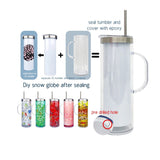 25 Pack USA Warehouse Customized Stainless Steel Pre Drilled Hole 20oz Snow Globe Storyboard Sublimation Tumblers with Handle