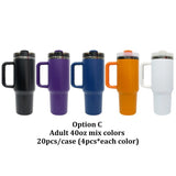 20 Pack China Warehouse Halloween Parent Child Style H2.0 40oz Mirror Black Plated Underneath Tumblers for Laser Engraving