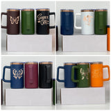 20 Pack USA Warehouse Copper Underneath Powder Coated 20oz Coffee Mugs with Removable Plastic Handle for Laser Engraving-USDM