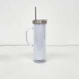 25 Pack USA Warehouse Customized Stainless Steel Pre Drilled Hole 20oz Snow Globe Storyboard Sublimation Tumblers with Handle