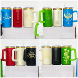 20 Pack YIPAI USA Warehouse Christmas Mirror Gold Plating Powder Coated 20oz Coffee Mugs with Removable Plastic Handle for Laser Engraving