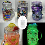 25 Pack USA Warehouse Snow Globe 20oz Plastic Mason Jars with Handles (Pre-drilled Hole and Plug)