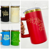 20 Pack YIPAI USA Warehouse Christmas Mirror Gold Plating Powder Coated 20oz Coffee Mugs with Removable Plastic Handle for Laser Engraving