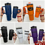 20 Pack China Warehouse Halloween Parent Child Style H2.0 40oz Mirror Black Plated Underneath Tumblers for Laser Engraving