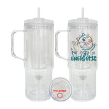 20 Pack USA Warehouse Glitter 40oz Clear Acrylic Snow Globe Cups Plastic Double Wall Tumbler with Pre Drilled Hole and Plug for UV DTF Transfer Wrap