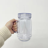 25 Pack USA Warehouse Snow Globe 20oz Plastic Mason Jars with Handles (Pre-drilled Hole and Plug)