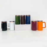 20 Pack USA Warehouse Copper Underneath Powder Coated 20oz Coffee Mugs with Removable Plastic Handle for Laser Engraving-USDM