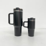 25 Pack China Warehouse Halloween Parent Child Style 14oz Mirror Black Plated Underneath Tumblers for Laser Engraving