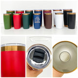 25 Pack YIPAI USA Warehouse Mini Size Copper Underneath 10oz Coffee Mugs with Magnetic Lids for Laser Engraving