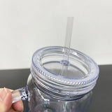 25 Pack USA Warehouse Snow Globe 20oz Plastic Mason Jars with Handles (Pre-drilled Hole and Plug)