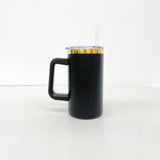 20 Pack YIPAI USA Warehouse Christmas Mirror Gold Plating Powder Coated 20oz Coffee Mugs with Removable Plastic Handle for Laser Engraving