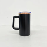 20 Pack USA Warehouse Copper Underneath Powder Coated 20oz Coffee Mugs with Removable Plastic Handle for Laser Engraving-USDM