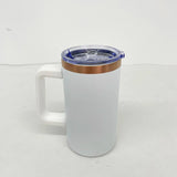 20 Pack USA Warehouse Copper Underneath Powder Coated 20oz Coffee Mugs with Removable Plastic Handle for Laser Engraving-USDM