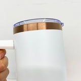 20 Pack USA Warehouse Copper Underneath Powder Coated 20oz Coffee Mugs with Removable Plastic Handle for Laser Engraving-USDM