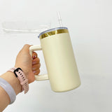 20 Pack YIPAI USA Warehouse Christmas Mirror Gold Plating Powder Coated 20oz Coffee Mugs with Removable Plastic Handle for Laser Engraving