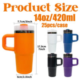 25 Pack China Warehouse Halloween Parent Child Style 14oz Mirror Black Plated Underneath Tumblers for Laser Engraving