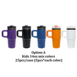 25 Pack China Warehouse Halloween Parent Child Style 14oz Mirror Black Plated Underneath Tumblers for Laser Engraving